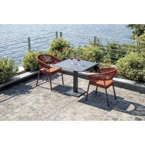 Sedia giardino contract Alluminio rosso corda rossa cuscino rosso