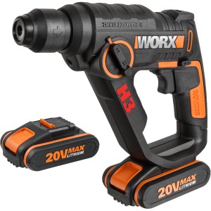 Worx Tassellatore a batteria WX390.1 Solo con batteria, ideale per forare a percussione pietra e cemento.
