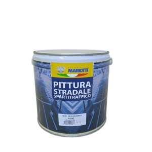 Barattolo di pittura stradale nera per cemento.