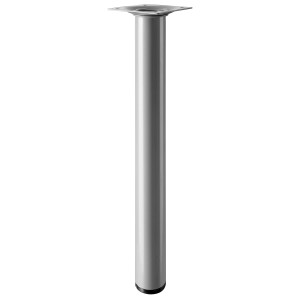 Gamba per tavolo Hettich, Ø 30 mm, alta 300 mm, effetto alluminio. Gamba per mobili per tavoli.