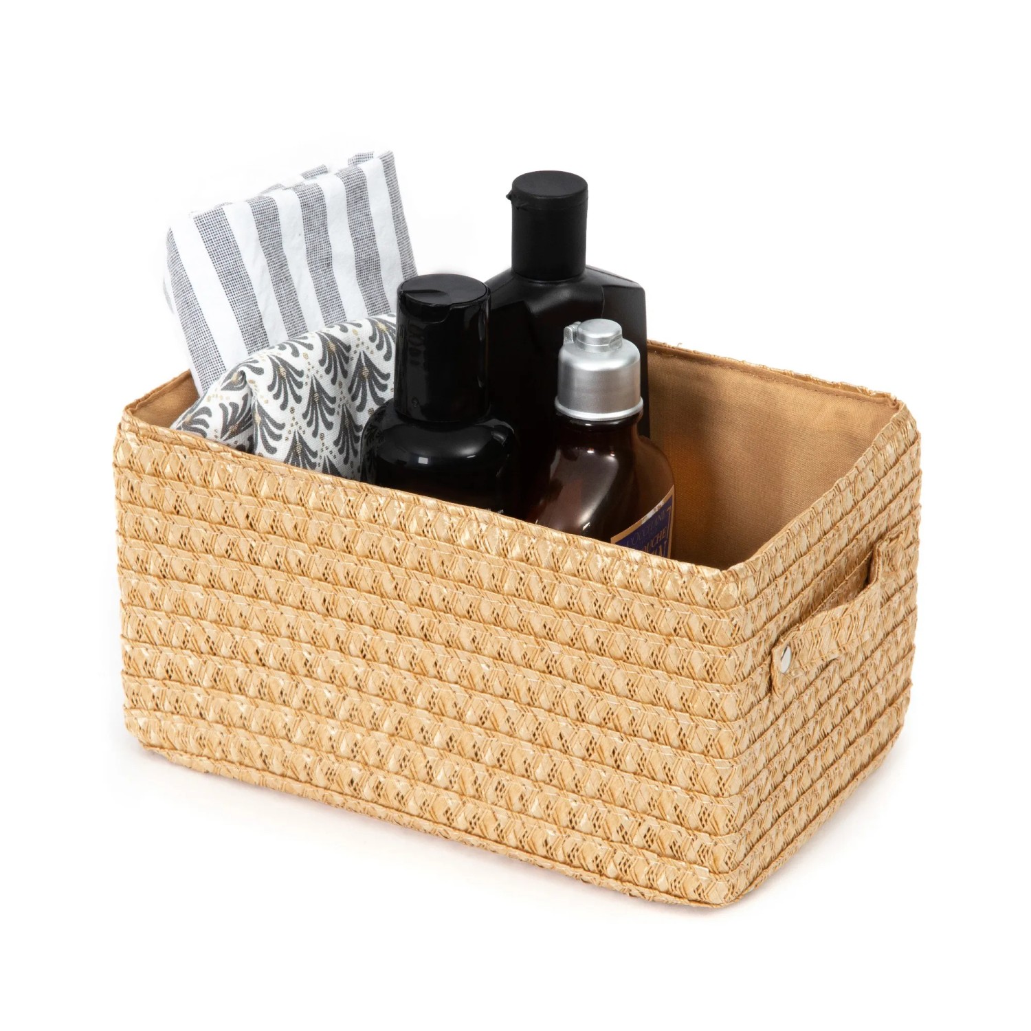 Cestino Portaoggetti Lilou Intrecciato - 23x15x12 Cm, Terracotta, Con Manici - Foto 8