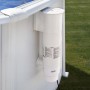 Filtro a cartuccia bianco e skimmer per piscina Gre Bora Bora. Sistema di filtraggio per piscina ovale in acciaio.