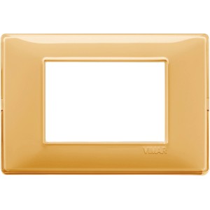 Placca t.b.t. per interruttori e prese color oro.