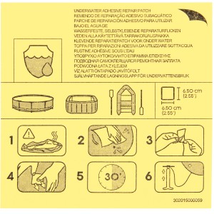 Toppe di riparazione Bestway, 10 toppe autoadesive impermeabili per piscine, materassini ad aria e altro.