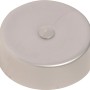 Rosone di distribuzione argento (Ø 66mm) per installazione lampada con coperchio rimovibile.