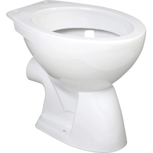 WC a terra bianco in ceramica (t.b.t.), vista dall'alto.