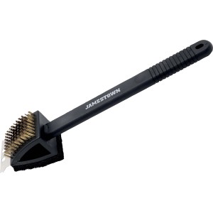 Spazzola per barbecue Jamestown con raschietto e spugna per la pulizia della griglia.