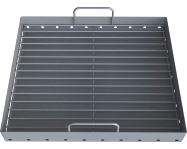 Griglia Per Fuoco 31,5x31,5 Cm Con Cassetto Cenere - Per Camino O Barbecue - Acciaio - Foto 3