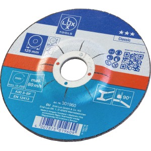 Disco da taglio LUX Classic, diametro 125 mm, per metallo con smerigliatrice angolare.