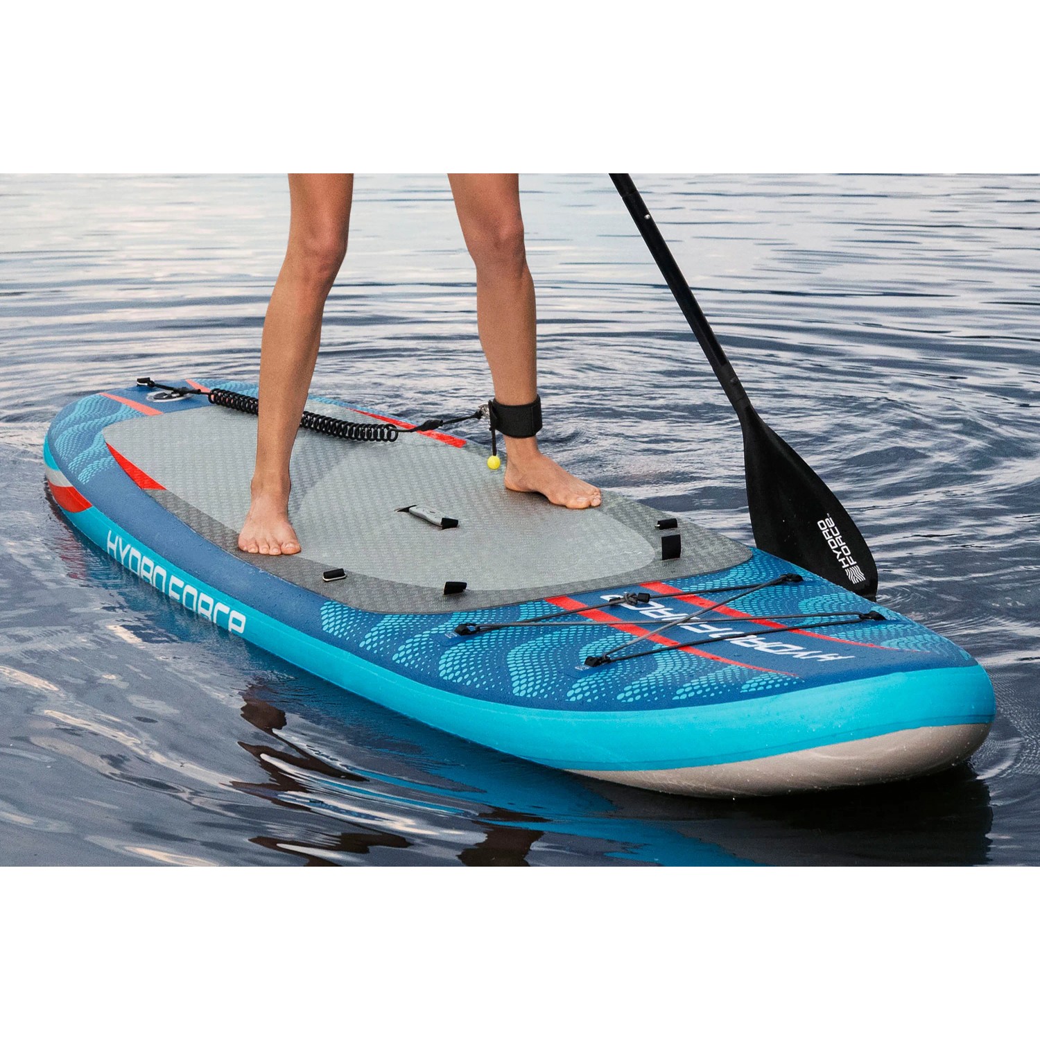 Bestway SUP Board Oceana con pagaia e sedile in acqua, design blu.