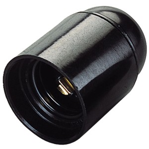 Portalampada t.b.t. nera per lampadine, vista dettagliata.