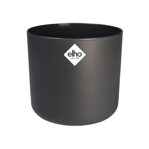 Vaso per fiori rotondo Elho B.For Soft color antracite con diametro di 24,7 cm.