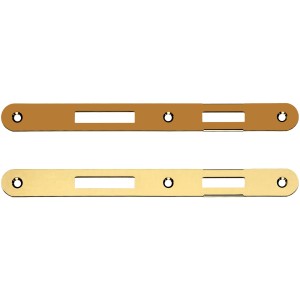 Due contropiastre t.b.t. per serrature in oro e bronzo.