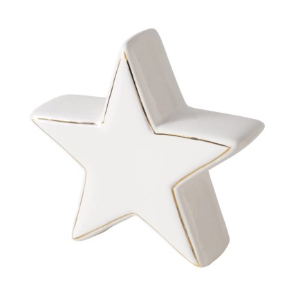 Decorazione natalizia Ville stella in dolomite bianca 13x14 cm