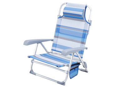 Spiaggina da mare pieghevole con braccioli e cuscino alluminio e