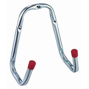 Gancio universale zincato, gancio a parete con cappucci in gomma, portata 25 kg.