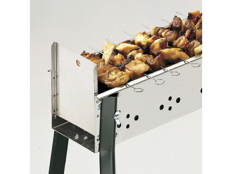 Barbecue da giardino cuoci spiedini 67x65x29 cm argento (0)