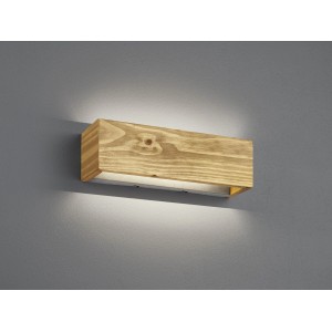 Applique LED Trio Brad in legno massello e metallo effetto nichel anticato.