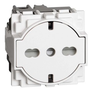 Inserto interruttore bianco t.b.t. per prese Schuko, categoria: Interruttori e dimmer.