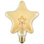 Lampadina LED E27 a forma di stella con base dorata per illuminazione d'atmosfera.
