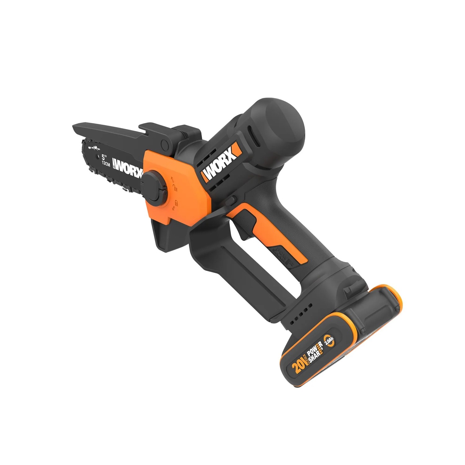 Worx Sega per potatura a una mano WG326E 20 V, sega a batteria per potatura alberi e giardinaggio.