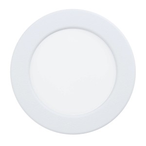 Faretto LED da incasso bianco e rotondo per montaggio a soffitto.