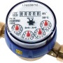 Contatore dell'acqua per installazione domestica, a parete, con display in m³.