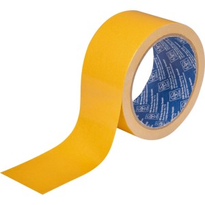Nastro biadesivo in tessuto LUX-TOOLS giallo, 50 mm x 10 m, per posa pavimenti e moquette. Forte adesione.