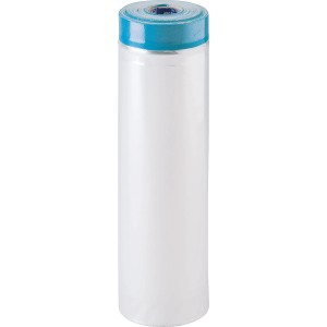 Rotolo di pellicola protettiva LUX-TOOLS 2in1 bianca con nastro in tessuto blu per pittura.