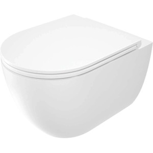 WC sospeso con sedile senza bordo 36,2x36,6 cm bianco