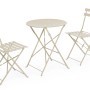 Set bistrot: Tavolo pieghevole e due sedie color gesso per terrazza e giardino.