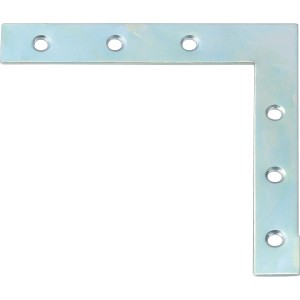 Squadretta angolare piatta zincata 100x100x15 mm per giunzioni leggere in legno.