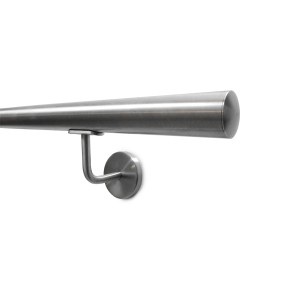 Corrimano in acciaio inox per scale e ringhiere, montaggio a parete.