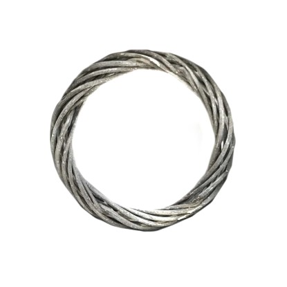 Corona decorativa in legno intrecciato Ø 15 cm grigio