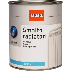 OBI Smalto per radiatori Bianco satinato, barattolo da 750 ml. Vernice per radiatori, resistente al calore e anti-ingiallimento.
