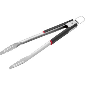 Pinza per grill Jamestown in acciaio inox con impugnatura soft-touch e blocco facile.
