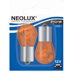 Lampadina indicatore Neolux PY21W, 12V, arancione, per impianto elettrico auto.