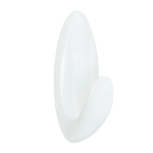 Gancio adesivo bianco per bagno e cucina.