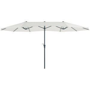 Ombrellone da balcone Cloyna, Ø 270 cm, color ecru, con manovella. Ideale per balconi, protezione UV 50+.