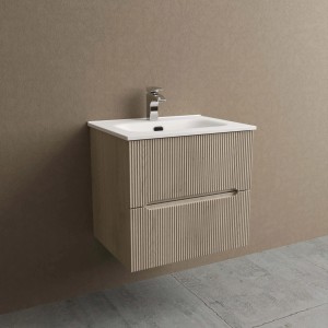 t.b.t. Mobile bagno con lavabo e rubinetto.