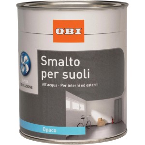 OBI Pittura per pavimenti grigio cemento, semi-lucida, barattolo da 750ml. Per interni ed esterni.