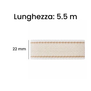 Cintino tapparelle finestra cotone righe oro 18 g x 5,5 m