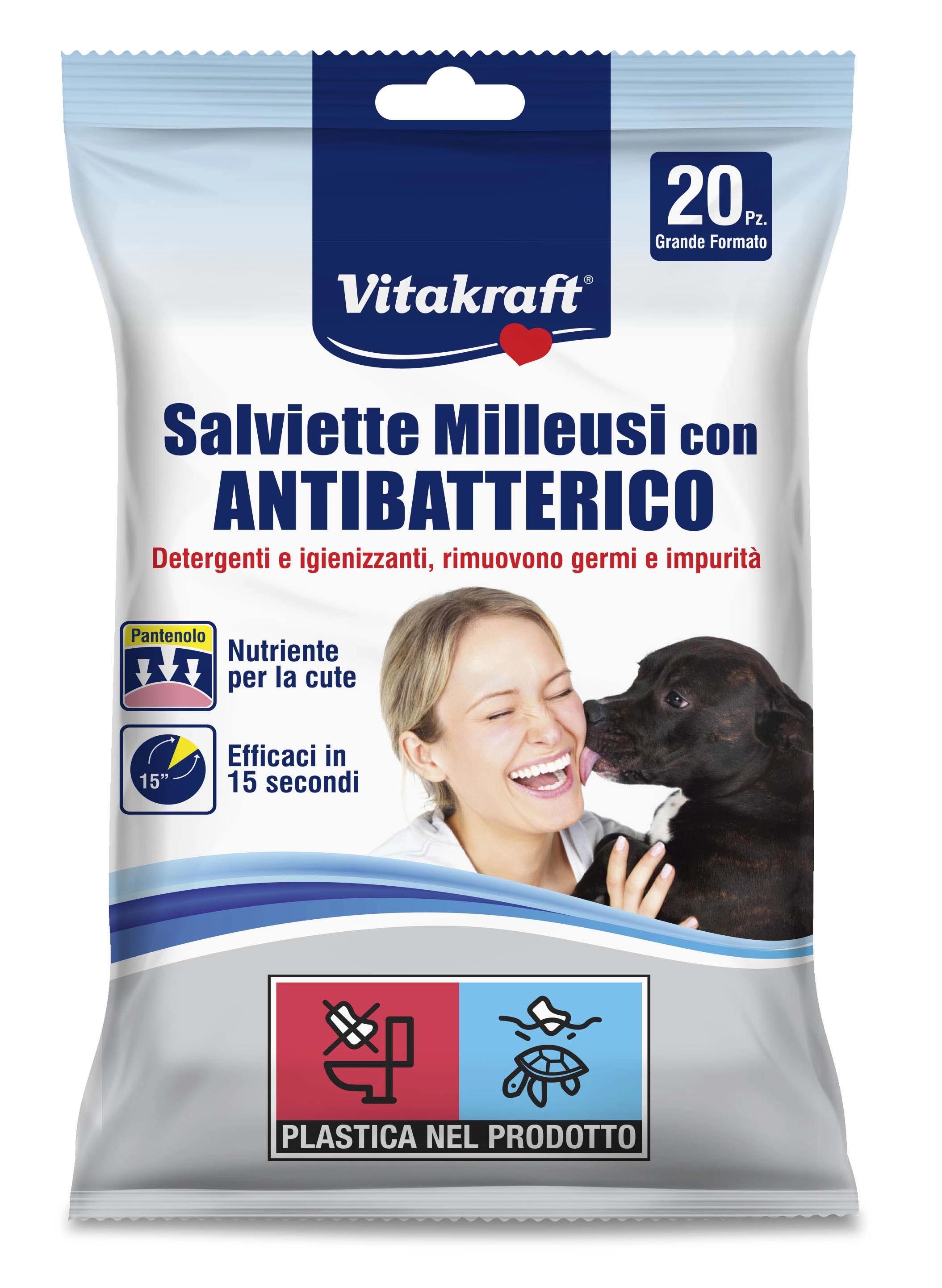 Salviette igienizzanti con antibatterico - 20pz