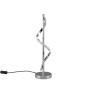 Moderna lampada da tavolo di design a LED Isabel in cromo, design curvo per spazi abitativi.