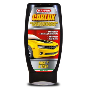 Cera auto Carlux di MA-FRA per brillantezza e protezione. Cura auto per sigillatura vernice.