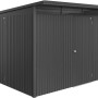 Casetta da giardino in metallo Biohort AvantGarde ECO Gr. A7 grigio scuro metallizzato con porta standard.