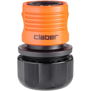 Raccordo Claber per sistemi di irrigazione, arancio/nero.