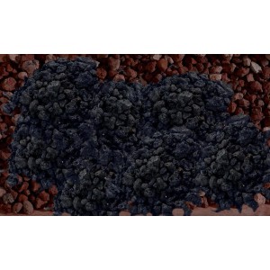 Ciottoli/granulati decorativi neri e rossi per giardino e paesaggio.