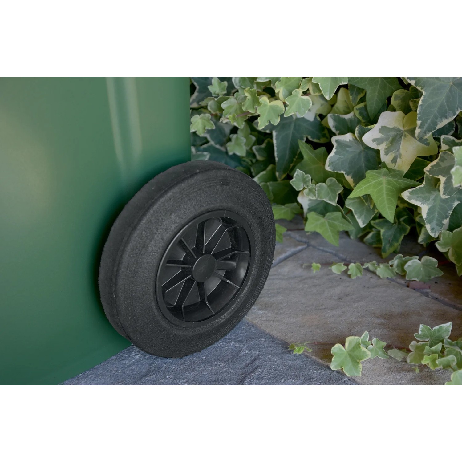 Bidone immondizie porta rifiuti con pedale e ruote 120 litri verde