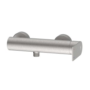 Soffione doccia t.b.t. in acciaio inox spazzolato per la doccia.